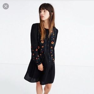 Madewell x Sezane embroidered dress